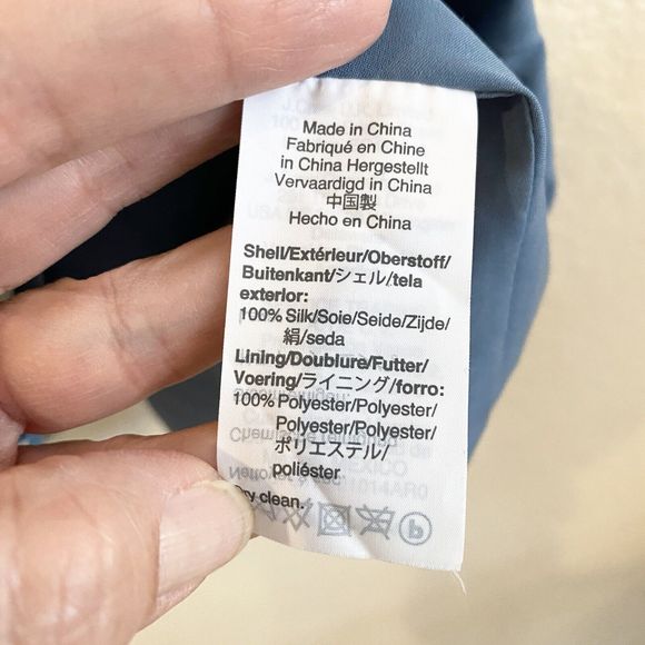 Madewell Womens Ruffle Edge Silk Wrap Dress Size M Bitsy Ditsy Floral Blue Lined - Picture 12 of 14